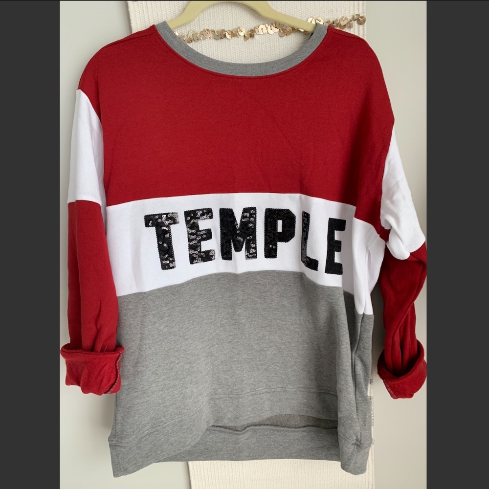 NWT PINK Collegiate Collection Temple Sweatshirt